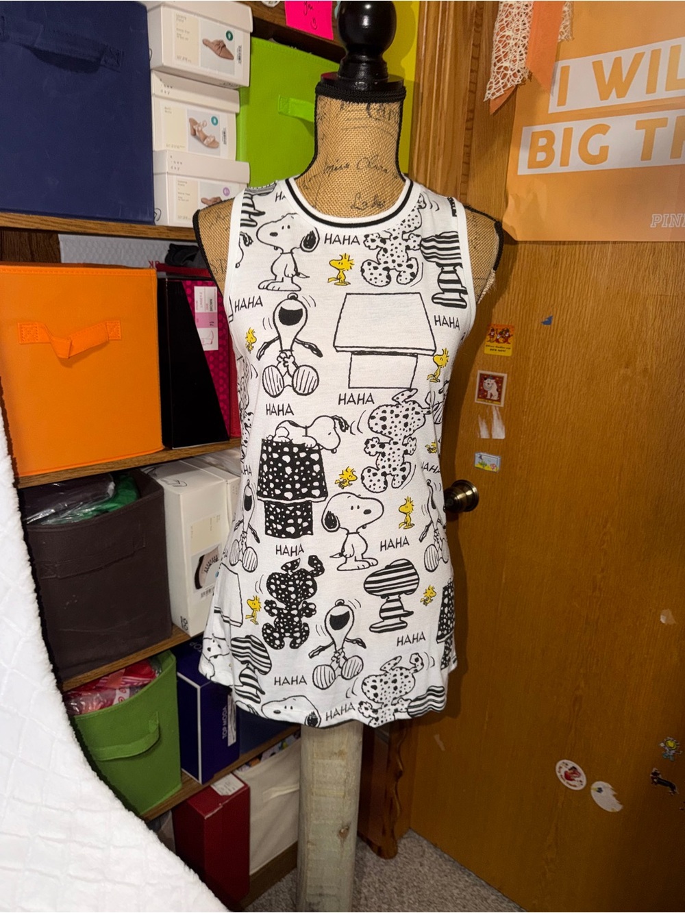 Mighty Fine White and Black Peanuts Graphic Sweater